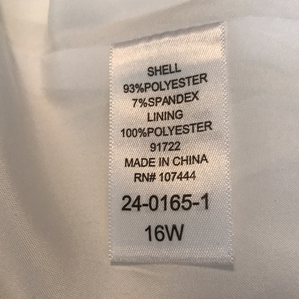 Jessica London Jacket white, lined, hook-eye closure, Jacket size 16W - Picture 8 of 8